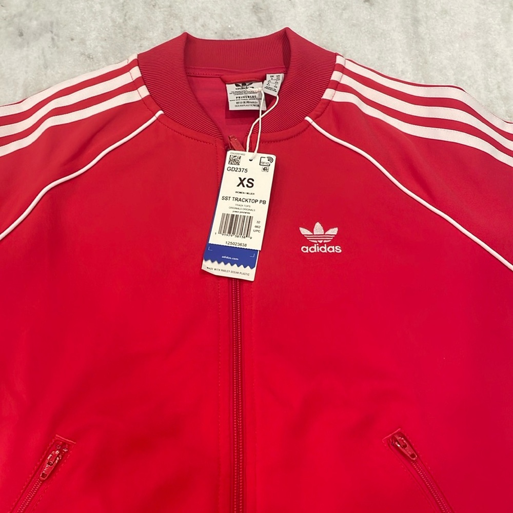 Adidas Originals red full zip track jacket